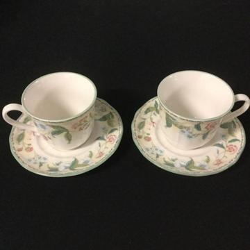 Noritake Epoch Floral Bay teacups And saucers x 2