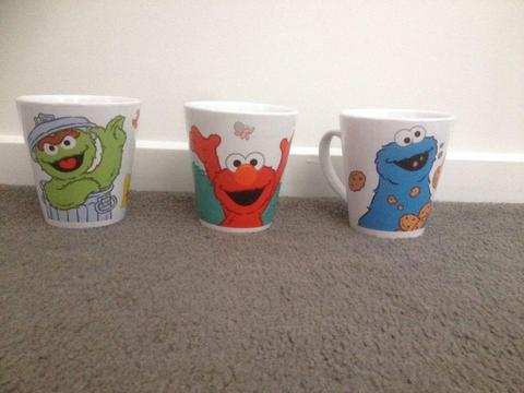 Sesame Street character mugs - never used