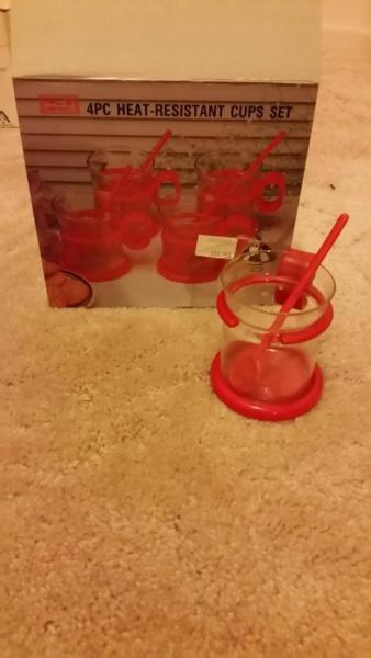 Heat-resistant cups set - never used