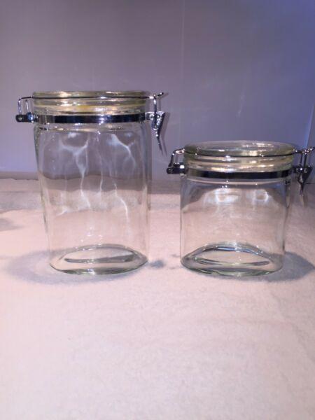 23 Glass canisters