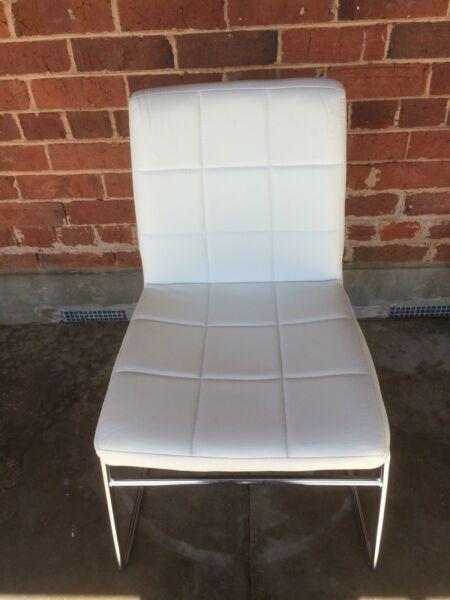 Dining chairs 6x white leather