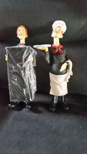 New Set of 2 Waiter and Cook with Black Board