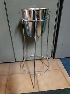 6x  Stainless Steel Ice Buckets with Floor Stand