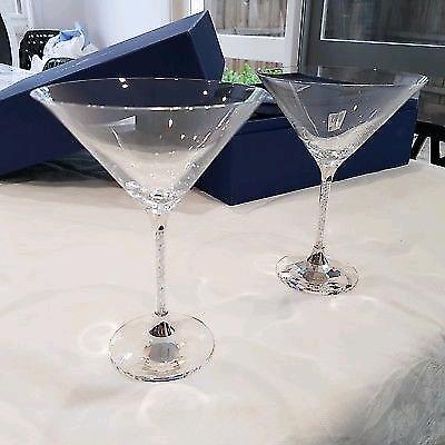 Swarovski Martini glasses in box never used - stunning!