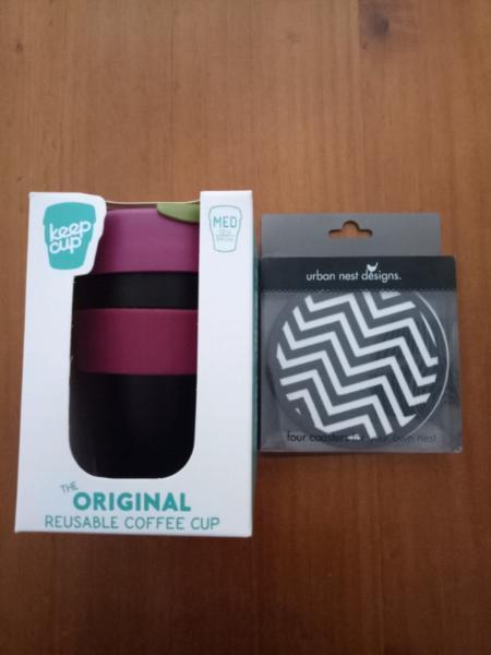 New 340ml Keep Cup & Silicon Coaster