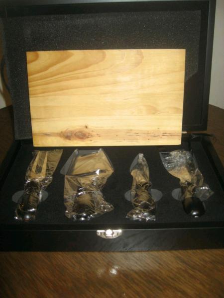 Timber Mini Cheese Board and Cheese Cutting and Serving Cutlery