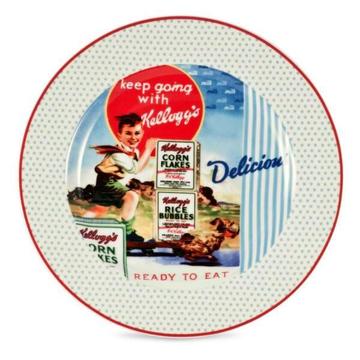 Kellogg's Cornflakes Set 4 Vintage Retro Ceramic Bread Plates