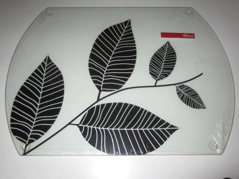 Red Vanilla - Black Leaf Board & Coaster Set - Brand New
