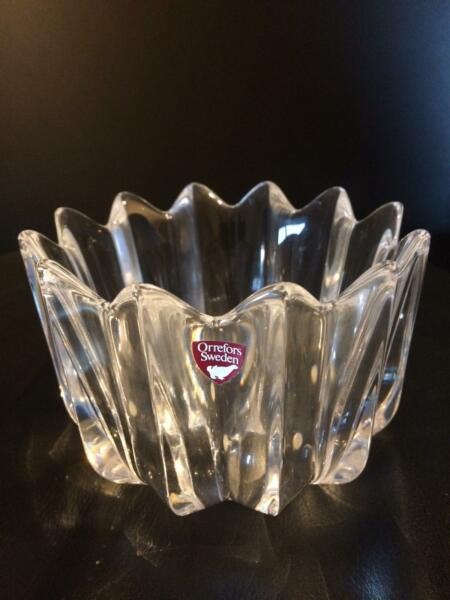 Vintage Orrefors lead crystal bowl - Fleur