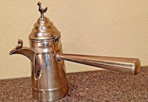 Islamic Arabic Finjan Stainless Coffee Pot with Long Handle