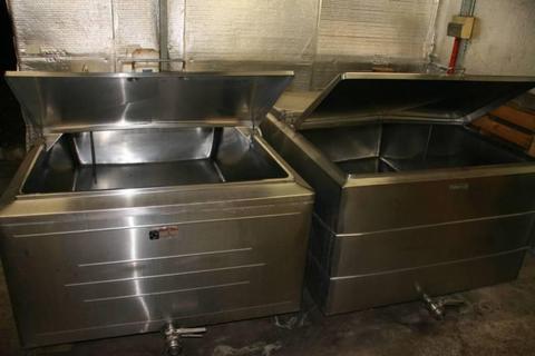 2 stainless steel vats ideal for wine making
