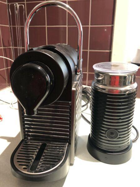 Used Breville Pixie Nespresso Capsule Machine and Milk Frother/warmer