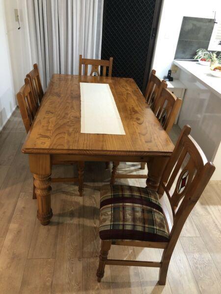 7 piece wooden dining table