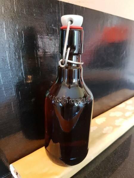 Swingtop home brew bottles 'Flensberger' 330mlx7 in handmade box