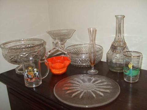 Items of Glassware in Good Condition incl Bowls, Bottle, Cup, Mug