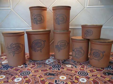 Terracotta Canisters - set of 8 