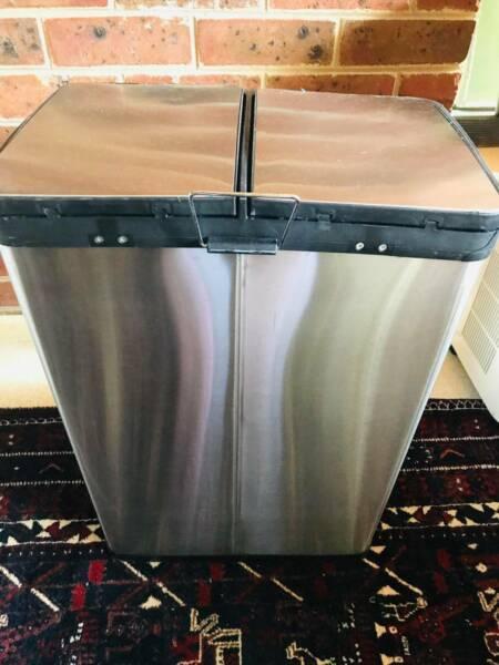 Stainless steel Twin Compartment pedal bin 60 lt