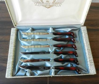 Vintage Steak Knives Set Glo-Hill Cutlery Company