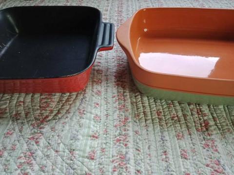 Red and two tone baking trays