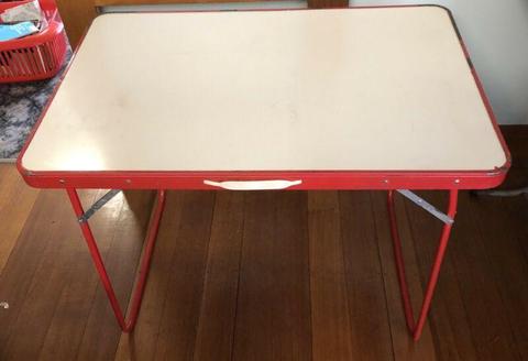 Metal fold out table $10