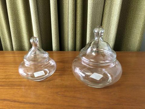 Unique glass containers $15 for pair