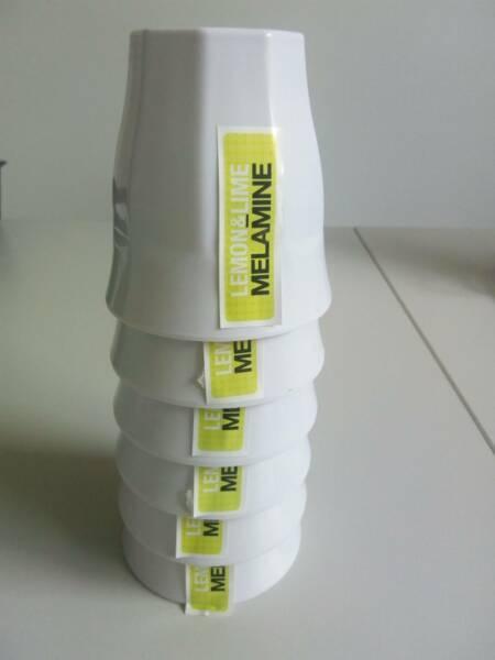 Brand New Melamine White Cups 6 Available