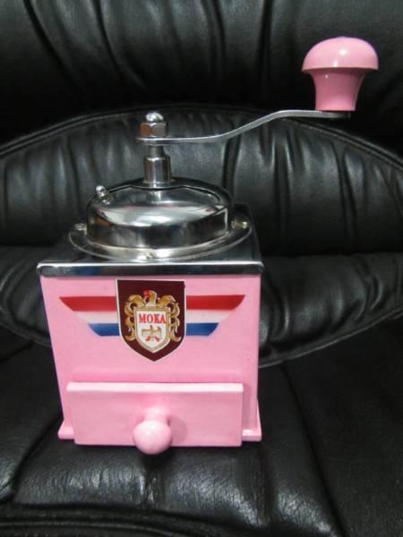 coffee beans manual grinder pink floral kitchen decorative works