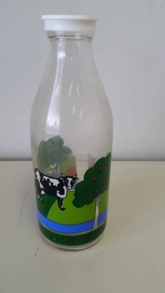 Decorated Glass Milk Bottle