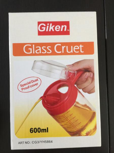 Brand new Glass Cruet/ oil bottle