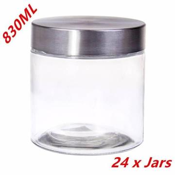 (NEW) 24 x 830ml Glass Jars with Lid Kitchen Glass Storage Biscui