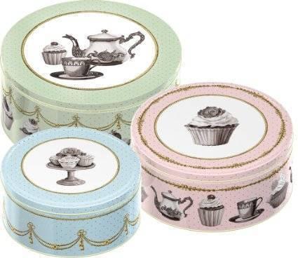 French Country Provincial Set 3 Shabby Chic Cupcake Cake Tins
