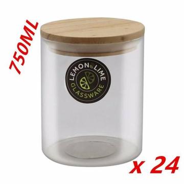 (NEW) 24 X 750ML Food Storage Jars Glass Jars Canister Container