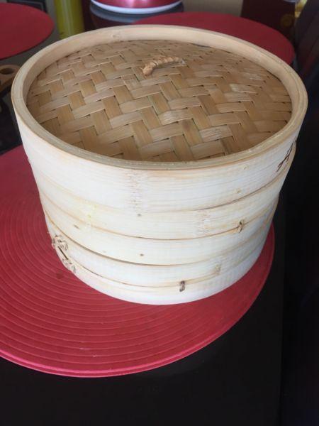 2 tier bamboo steamer