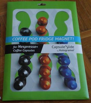 nesspresso coffee pod fridge magnet capsule slide by Hologramer