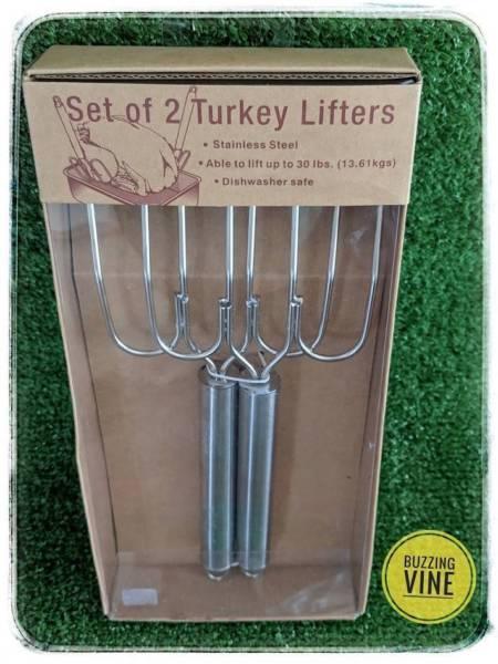 2 Stainless Steel Turkey Lifters or Serving Forks - Brand New