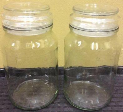 Large Clear glass Cookies jar with rubber lined lid