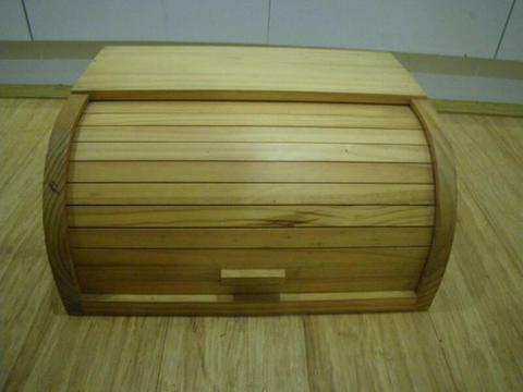 FRESH BREAD BOX TIMBER WOODEN KITCHEN BREAD BOX WITH ROLLER DOOR