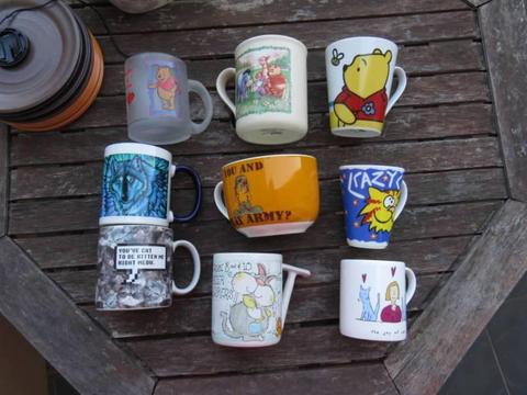 Bulk lot of mugs ranging from $1-3. Teapot $10. 3140 Lilydale