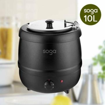 SOGA 10L Soup Kettle Commercial Soup Pot Electric Soup Maker Blck