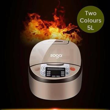 New SOGA 5L Electric Rice Cooker With Multi Functions Two Colors