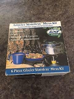 A new 6 piece glacier staniless steel travel cookng set