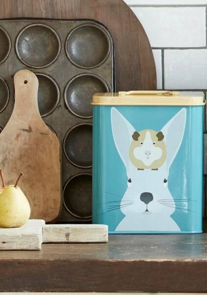 Cute Cartoon Rabbit Design Small Pet Food Storage Tin