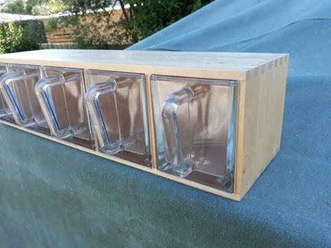 Ikea forhoja glass jugs spice drawers, kitchen storage