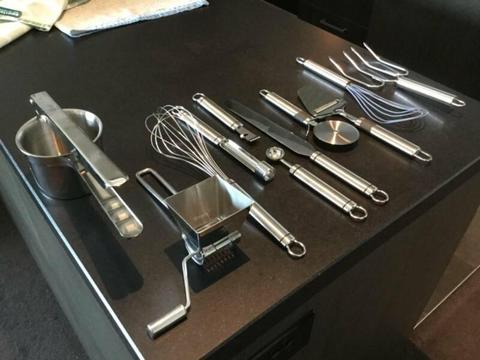 Stainless steel kitchen utensils - various