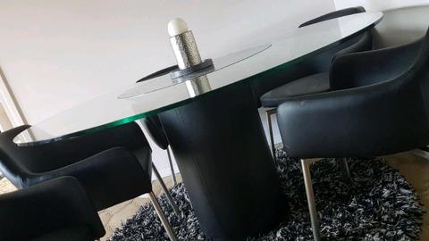 Dining table plus swivel chairs