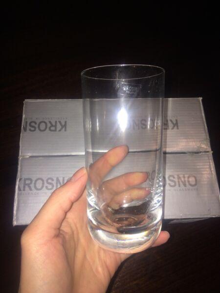 Brand new set of 6 Krosno glasses, made in Poland
