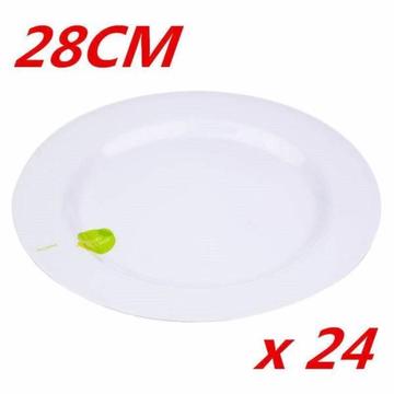 28 cm Round Melamine White Dinner Plate Plates Birthday Wedding