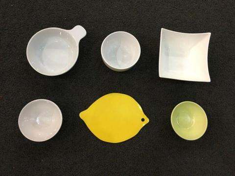 6Pcs Different size Bowls & Lemon Cutting Board