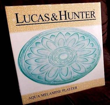 3 x Available Lucas & Hunter Large Aqua Melamine Platters