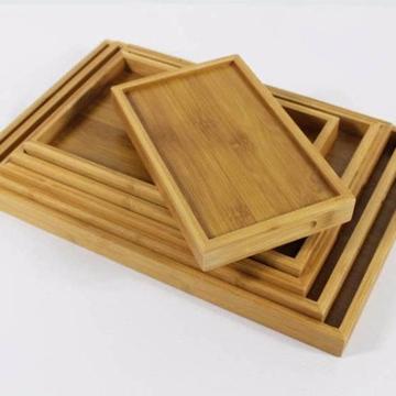 Bamboo Serving Tray Tea Coffee Table Food Fruit Rectangle Plate B